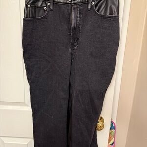 Abercrombie & Fitch Black Jeans with Leather Details